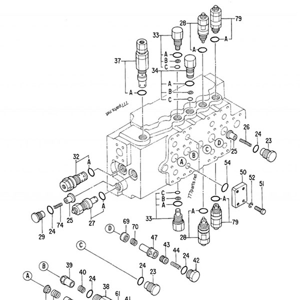 Supapă de control hidraulic Hitachi EX300-2 4314749